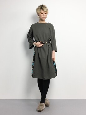 「ふりふ（フリフ）のアイテム（ワンピース）」を使った、monchiさん（レディース・165cm）の冬コーディネート