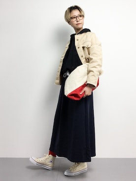 「Banner Barrett（バナーバレット）のアイテム（ブルゾン）」を使った、monchiさん（レディース・165cm）の冬コーディネート