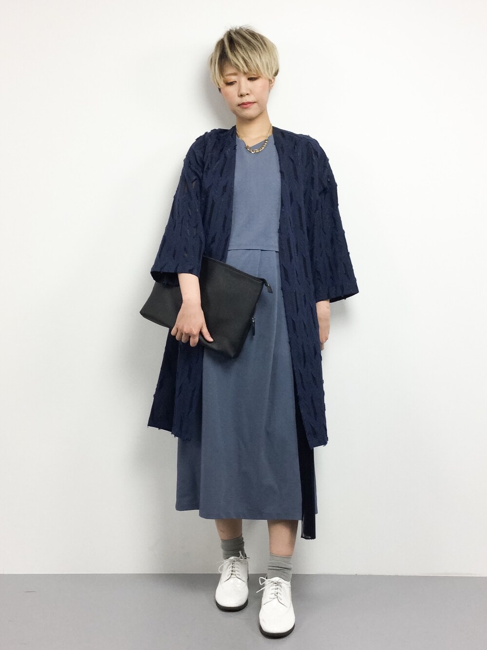 Adam et Rope アダムエロペ ストライプカットジャガードガウン 美品 ADAM ET ROPE'（アダムエロペ）の「ストライプカットジャガード