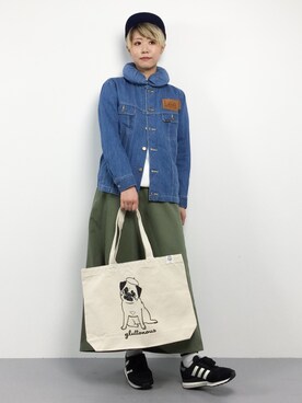 「mercibeaucoup,（メルシーボークー）のアイテム（ジャケット/アウター）」を使った、monchiさん（レディース・165cm）の冬コーディネート