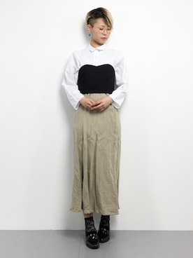 「coca（coca）（コカ）のアイテム（チュニック）」を使った、monchiさん（レディース・165cm）の冬コーディネート