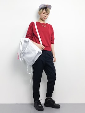 「note et silence （ノートエシロンス）のアイテム（チノパンツ）」を使った、monchiさん（レディース・165cm）の冬コーディネート