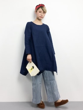 「conges payes ADIEU TRISTESSE（コンジェ ペイエ アデュートリステス）のアイテム（チュニック）」を使った、monchiさん（レディース・165cm）の冬コーディネート