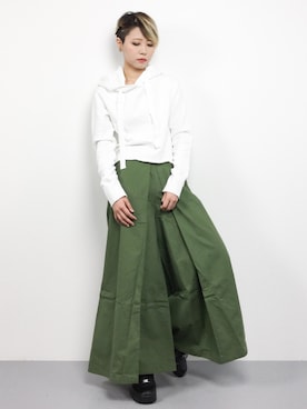 「ボーイッシュ」｜「アイテム（チュニック）」を使った、monchiさん（レディース・165cm）の春コーディネート