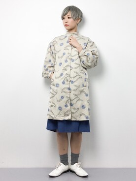 「E hyphen world gallery MANIA（イーハイフンワールドギャラリーマニア）のアイテム（ダウンジャケット/コート）」を使った、monchiさん（レディース・165cm）の春コーディネート