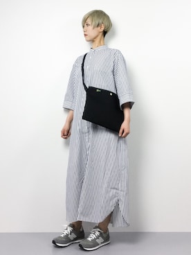 「JOURNAL STANDARD LUXE（ジャーナルスタンダード　ラックス）のアイテム（シャツワンピース）」を使った、monchiさん（レディース・165cm）の春コーディネート