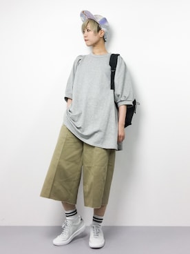 「ボーイッシュ」｜「アイテム（チュニック）」を使った、monchiさん（レディース・165cm）の春コーディネート
