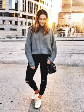 「Abercrombie&Fitch（アバークロンビーアンドフィッチ）のアイテム」を使った、Bethany Marieさん（レディース・170cm）の春コーディネート