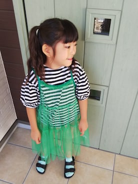 「アイテム（ラッピングキット、レッド系）」を使った、アリエル＊さん（キッズ・100cm）の夏コーディネート