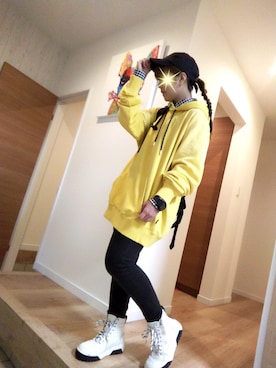 「NEW ERA（ニューエラ）のアイテム（財布/小物）」を使った、アリエル＊さん（レディース・155cm）の秋コーディネート