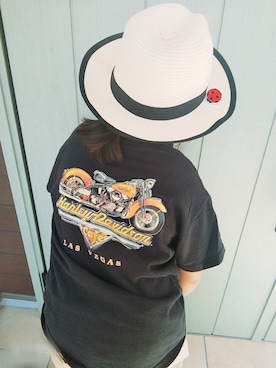 「Harley-Davidson（ハーレーダビッドソン）のアイテム」を使った、アリエル＊さん（キッズ・120cm）の秋コーディネート