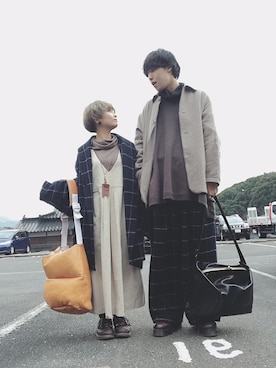 「Edwina Horl（エドウィナホール）のアイテム（その他アウター）」を使った、りゅうじろうさん（メンズ・180cm）の冬コーディネート