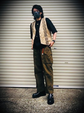 「NAVAL（ナバル）のアイテム」を使った、hanekibaさん（メンズ・174cm）の夏コーディネート