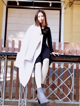 「アイテム（ダッフルコート）」を使った、Timstさん（レディース・163cm・10代）の冬コーディネート
