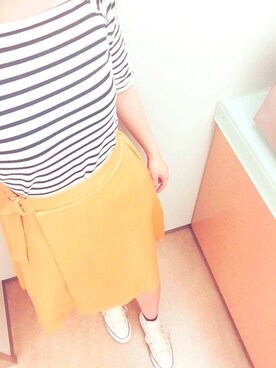 「マスタードイエロー」｜Renaさん（レディース・160cm）の秋コーディネート