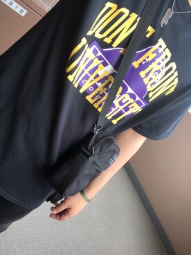 「XLARGE（エクストララージ）のSS TEE DONT FRONT（Tシャツ/カットソー、ブラック系）」を使った、まるさん（メンズ・165cm）の夏コーディネート