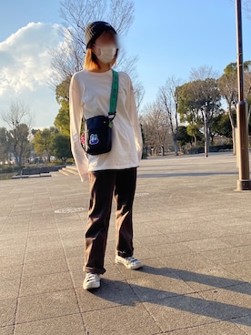 「FR2」｜「アイテム（ニットキャップ/ビーニー）」を使った、MATSUさん（レディース・153cm）の冬コーディネート