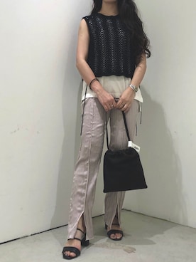 「STUDIOUS（ステュディオス）のアイテム（サンダル）」を使った、kylieさん（レディース・160cm）の夏コーディネート