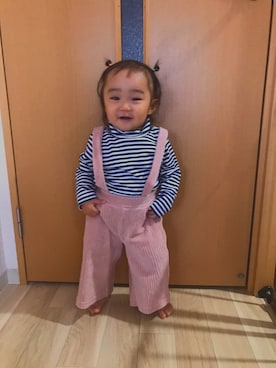 「西松屋コーデ」｜「アイテム（オールインワン・サロペット）」を使った、utamamaさん（キッズ・80cm）の秋コーディネート