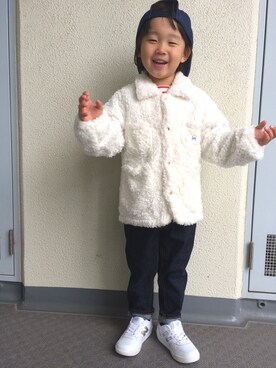 「Lee（リー）のアイテム（ブルゾン）」を使った、ryohhさん（キッズ・110cm）の冬コーディネート