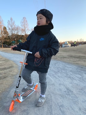 「NIKE（ナイキ）のアイテム（その他アウター）」を使った、ryohhさん（キッズ・110cm）の冬コーディネート