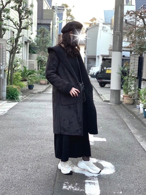 リブ切り替えロング丈フレアニットワンピース（ワンピース）｜coca