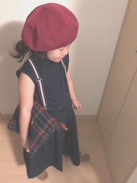 「niko and...（ニコアンド）のアイテム（ハンチング/ベレー帽）」を使った、riccopimさん（キッズ・110cm）の夏コーディネート