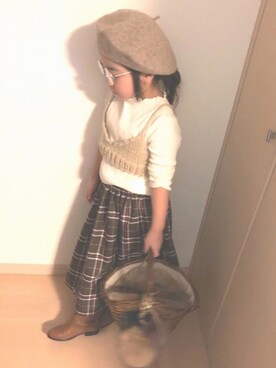 「Simplicite（サンプリシテ）のアイテム」を使った、riccopimさん（キッズ・110cm）の秋コーディネート