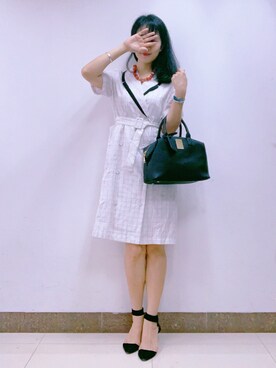 「通勤穿搭」｜「アイテム（ワンピース）」を使った、fiva12さん（レディース・171cm）の秋コーディネート