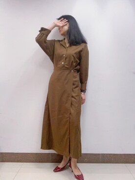 「通勤穿搭」｜「アイテム（ワンピース/ドレス）」を使った、fiva12さん（レディース・171cm）の冬コーディネート