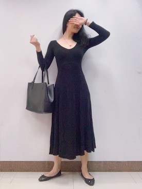 「通勤穿搭」｜「アイテム（ワンピース/ドレス）」を使った、fiva12さん（レディース・171cm）の冬コーディネート