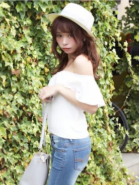 「CeLL（セル）のアイテム（トップス）」を使った、ericaさん（レディース・156cm）の夏コーディネート