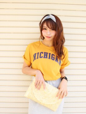 「CeLL（セル）のアイテム（トップス）」を使った、ericaさん（レディース・156cm）の夏コーディネート