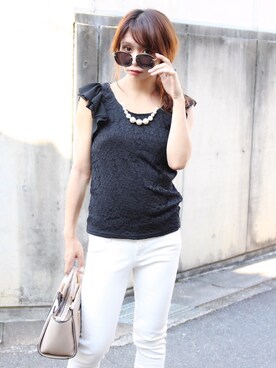 「CeLL（セル）のアイテム（トップス）」を使った、ericaさん（レディース・156cm）の夏コーディネート