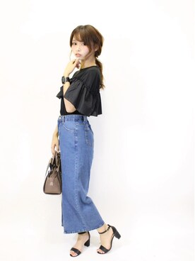 「CeLL（セル）のアイテム（トップス）」を使った、ericaさん（レディース・156cm）の夏コーディネート