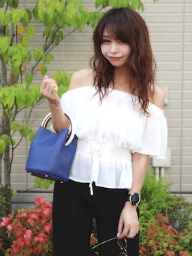 「CeLL（セル）のアイテム（トップス）」を使った、ericaさん（レディース・156cm）の夏コーディネート