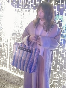 「KBF（ケイビーエフ）のアイテム（ムートンコート）」を使った、ericaさん（レディース・156cm）の冬コーディネート