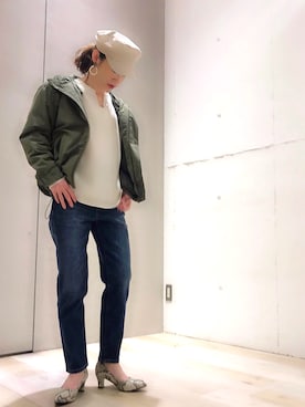 「LEPSIM（レプシィム）のアイテム（キャスケット）」を使った、maiさん（レディース・153cm）の冬コーディネート