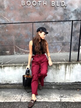 「アイテム（スリッポン、その他）」を使った、1eihc7さん（レディース・158cm）の秋コーディネート