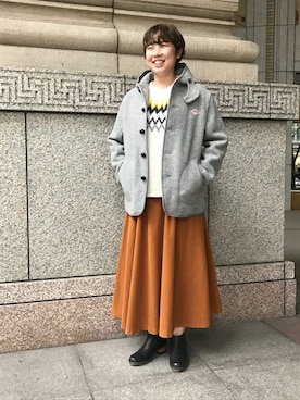 「cellar door」｜「アイテム（その他アウター）」を使った、森田 玲加さん（レディース・158cm）の秋コーディネート
