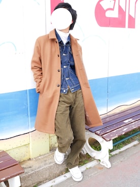 「CIAOPANIC TYPY（チャオパニックティピー）のアイテム（ステンカラーコート）」を使った、透さん（メンズ・174cm）の冬コーディネート