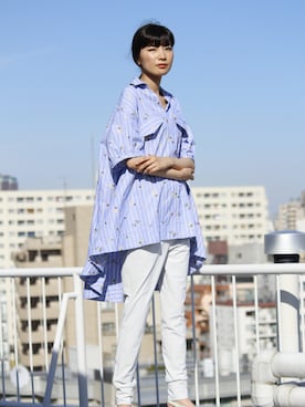 「刺繍」｜「アイテム（その他トップス）」を使った、AYUMIさん（レディース・165cm）の春コーディネート