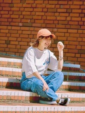 「Leyline」｜「アイテム（オールインワン・サロペット）」を使った、soe213さん（レディース・154cm）の春コーディネート