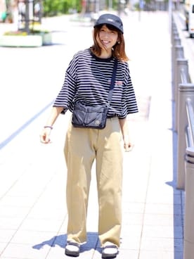 「Teva（テバ）のTeva / プラットフォーム ユニバーサル（サンダル）」を使った、soe213さん（レディース・154cm）の夏コーディネート