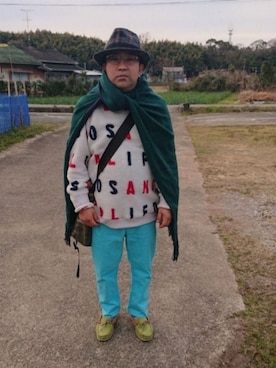「マント」｜さとし🐨相互さん（メンズ・159cm）の春コーディネート