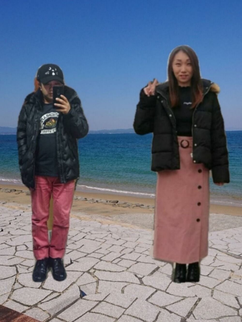 「リンクコーデ、プチプラのさとし、個性的、キャップ、にゃー、コムサイズム、アベイシングエイプ」｜「yayoちゃん😎のアイテム（その他、その他）」を使った、さとし🐨相互さん（メンズ・159cm）の春コーディネートの1枚目の写真