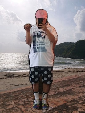 「Jungle Storm（ジャングルストーム）のアイテム（トップス）」を使った、さとし🐨相互さん（メンズ・159cm）の夏コーディネート