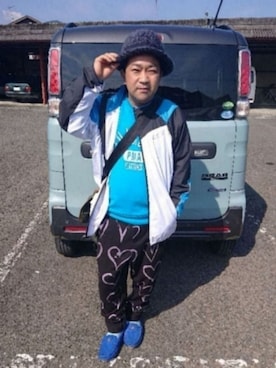 「OZOC（オゾック）のアイテム（帽子）」を使った、さとし🐨相互さん（メンズ・159cm）の春コーディネート