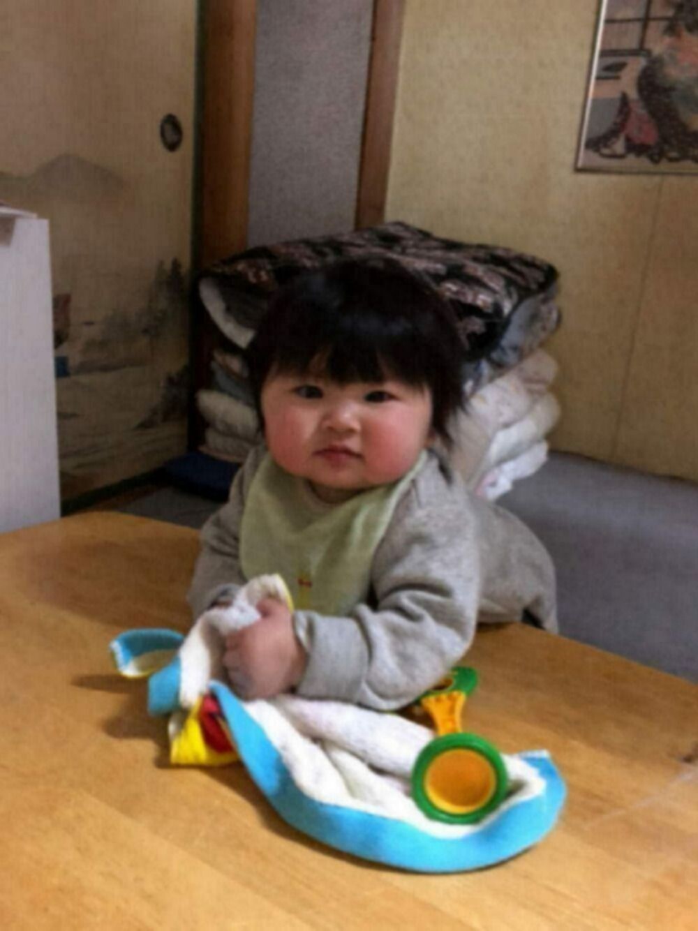 「赤ちゃん、ロンパース、プチプラ、プチプラのさとし、よだれかけ、なごみちゃん😍、グレー、グリーン、癒し」｜「なごみちゃん(*´˘`*)♡のアイテム（その他、その他）」を使った、さとし🐨相互さん（メンズ・159cm）の春コーディネートの1枚目の写真
