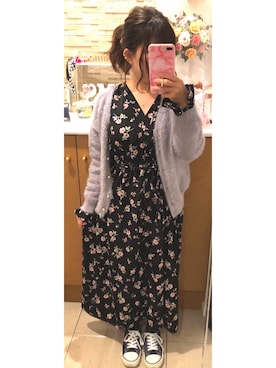 「Right-on（ライトオン）のアイテム（シャツワンピース）」を使った、みーちゃんさん（レディース・143cm）の冬コーディネート